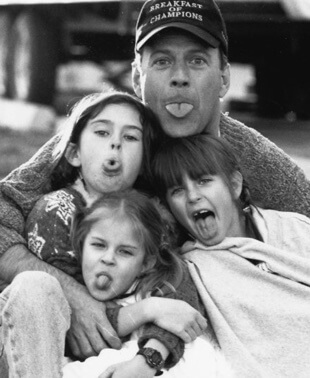 Demi Moore's ex-husband Bruce Wills and three daughters